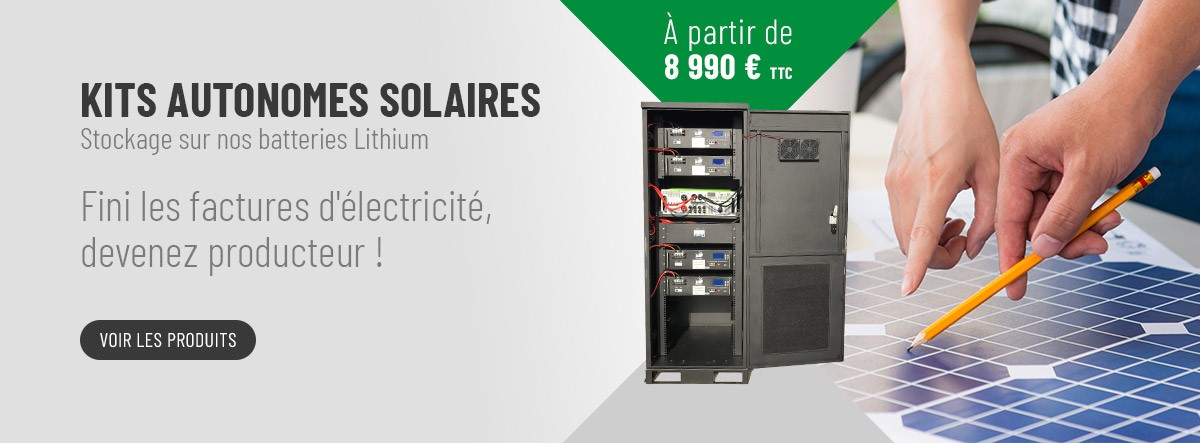 Kit solaires autonomes, panneaux solaires, batterie lithium, kit autonome